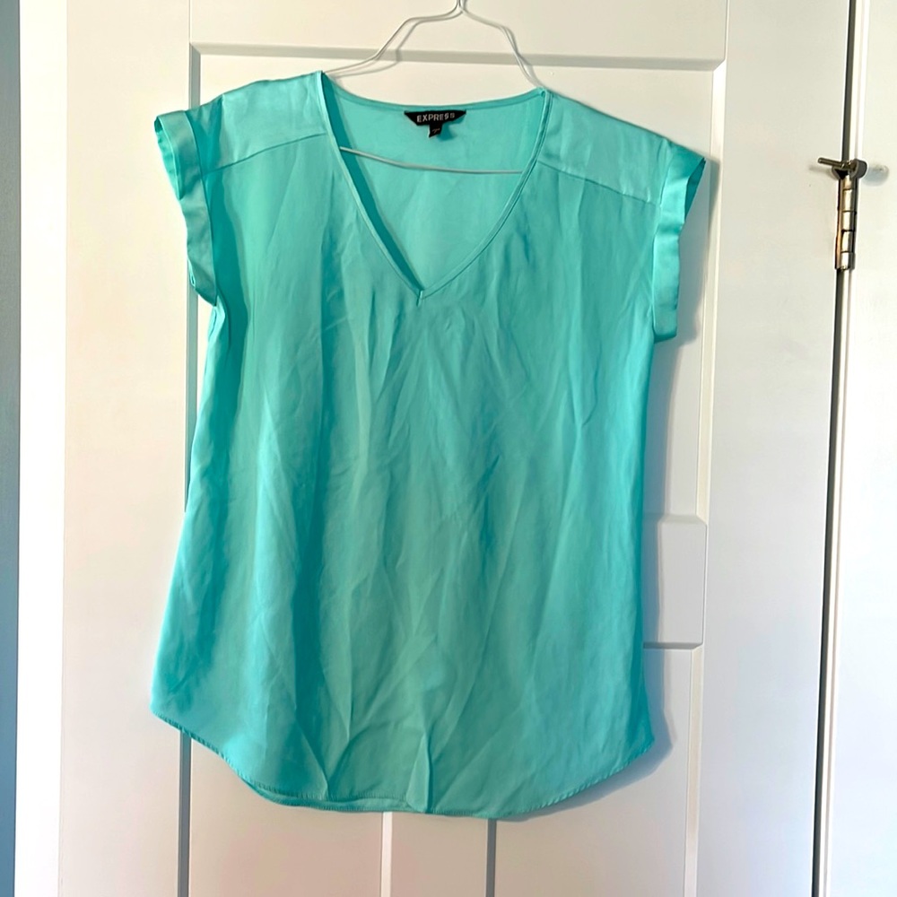 Mint Green Silky top-Medium